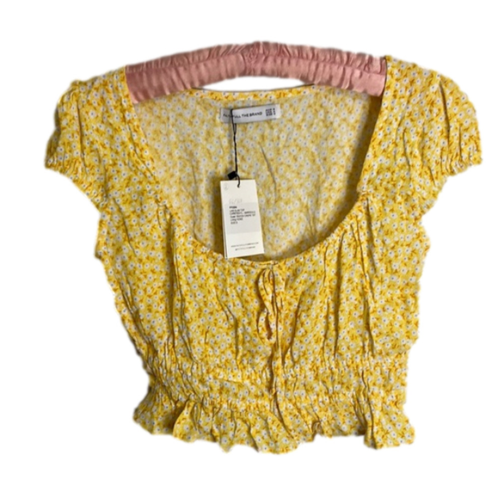 FAITHFULL the Brand Las Olas Top - Careyes Floral - Marigold NWT